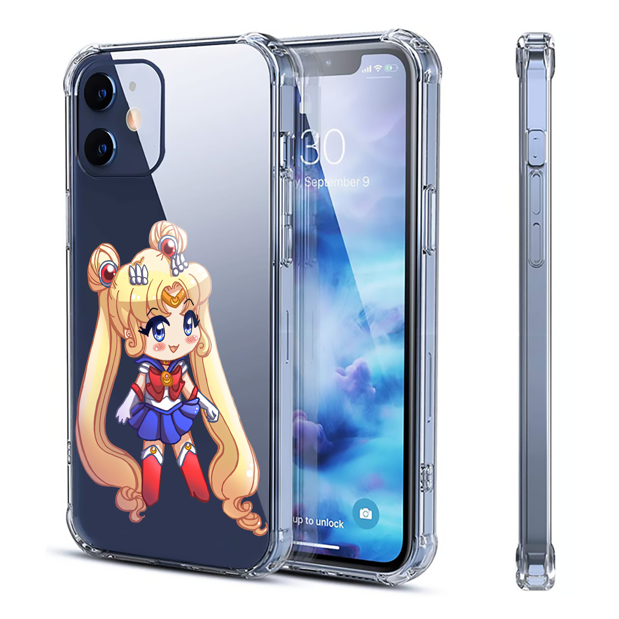 （画像用） 美少女戦士セーラームーン 月野 うさぎ つきの うさぎ Sailor Moon Tsukino Usagi 【iPhone 12シリーズ対応】透明スマホケース（クリアソフトケース）